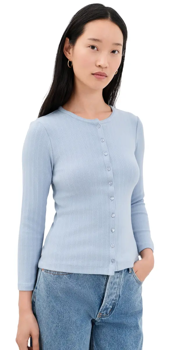 RE/DONE Jane Pointelle Tee Bluebell | Image 1 RE/DONE Jane Pointelle Tee Bluebell | Image 1
