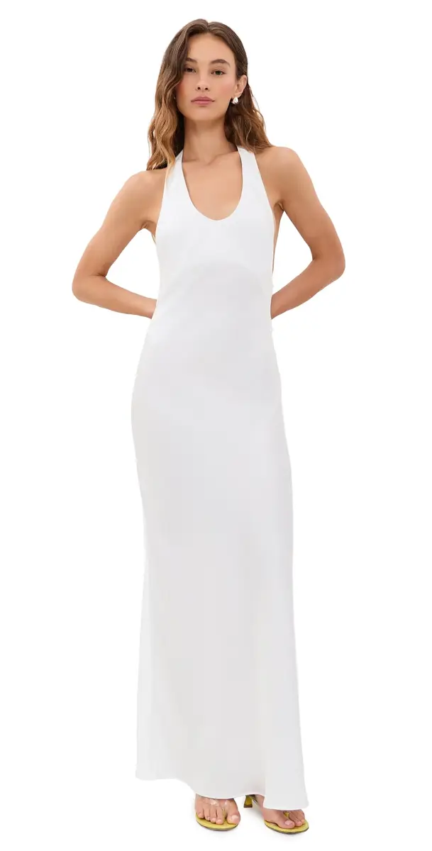 LIONESS Bare Maxi Dress Porcelain | Image 1 LIONESS Bare Maxi Dress Porcelain | Image 1