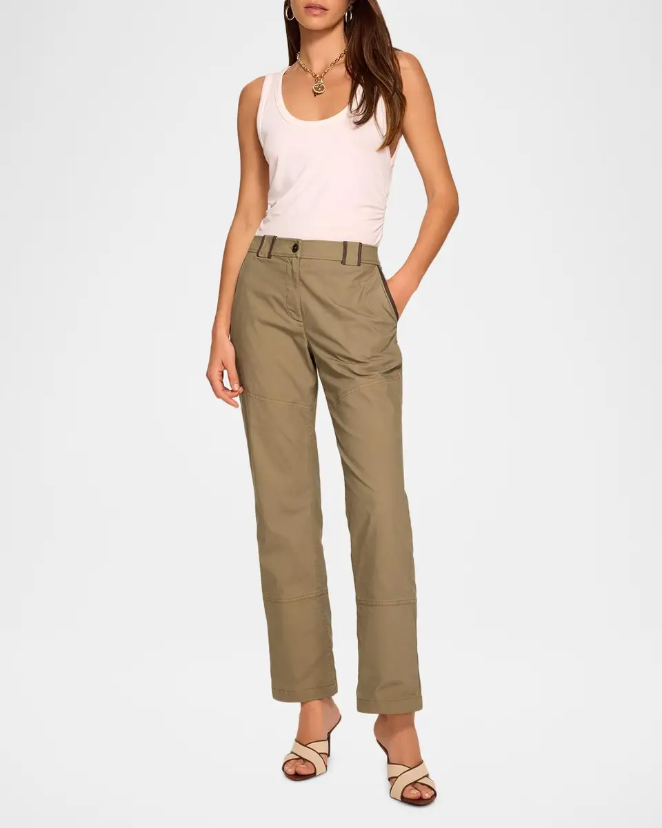 Ramy Brook Jackie Straight-Leg Cotton Twill Pants | Thumbnail 2 Ramy Brook Jackie Straight-Leg Cotton Twill Pants | Thumbnail 2