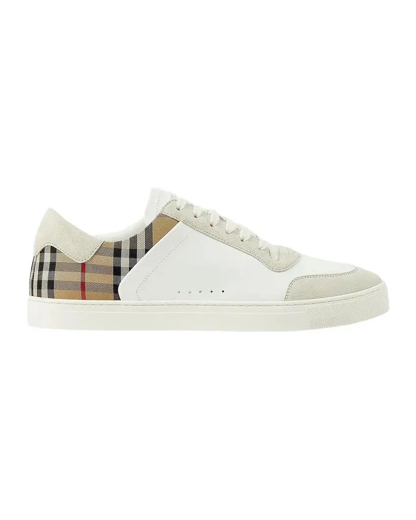 Burberry Men's Leather-Suede Check Sneakers | Image 1 Burberry Men's Leather-Suede Check Sneakers | Image 1