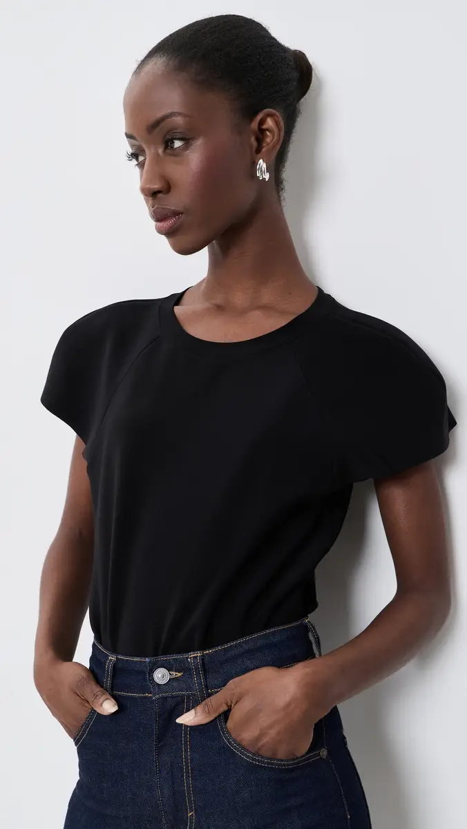 Norma Kamali Cap Sleeve Bomber Bodysuit | Thumbnail 2 Norma Kamali Cap Sleeve Bomber Bodysuit | Thumbnail 2