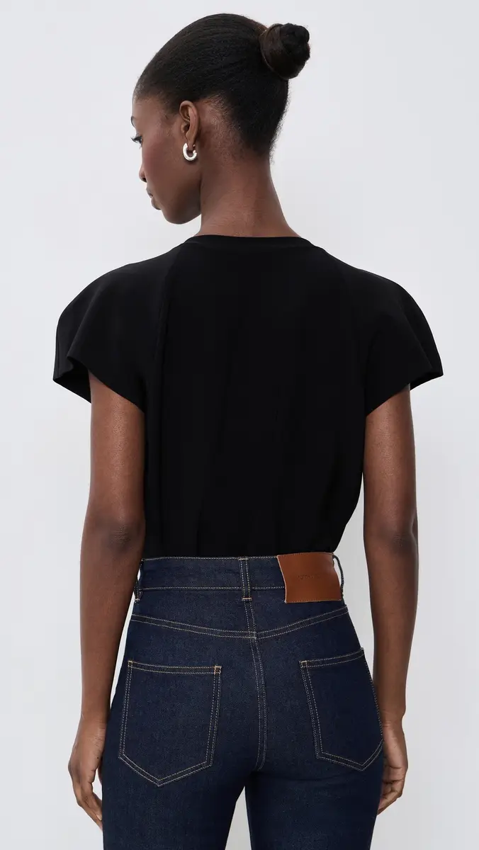 Norma Kamali Cap Sleeve Bomber Bodysuit | Thumbnail 3 Norma Kamali Cap Sleeve Bomber Bodysuit | Thumbnail 3