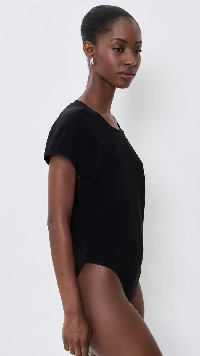 Norma Kamali Cap Sleeve Bomber Bodysuit | Thumbnail 4 Norma Kamali Cap Sleeve Bomber Bodysuit | Thumbnail 4
