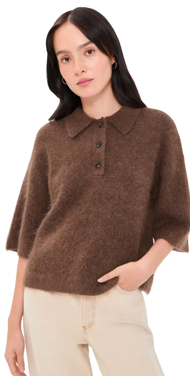 Pistola Nadya Alpaca Blend Boxy Polo Sweater Roche | Image 1 Pistola Nadya Alpaca Blend Boxy Polo Sweater Roche | Image 1