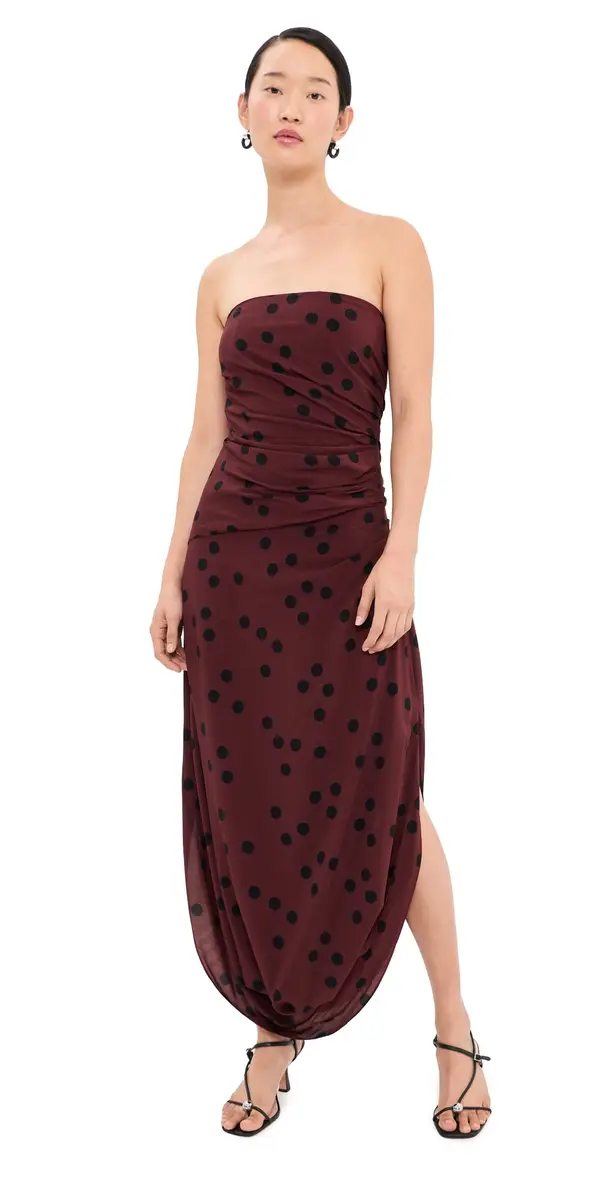 Proenza Schouler Nayara Dress Espresso Multi | Image 1 Proenza Schouler Nayara Dress Espresso Multi | Image 1
