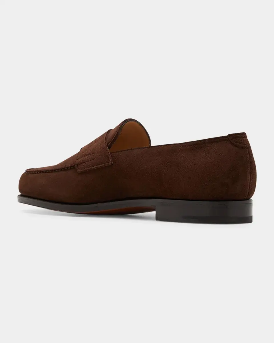 John Lobb Men's Lopez Suede Penny Loafers | Thumbnail 4