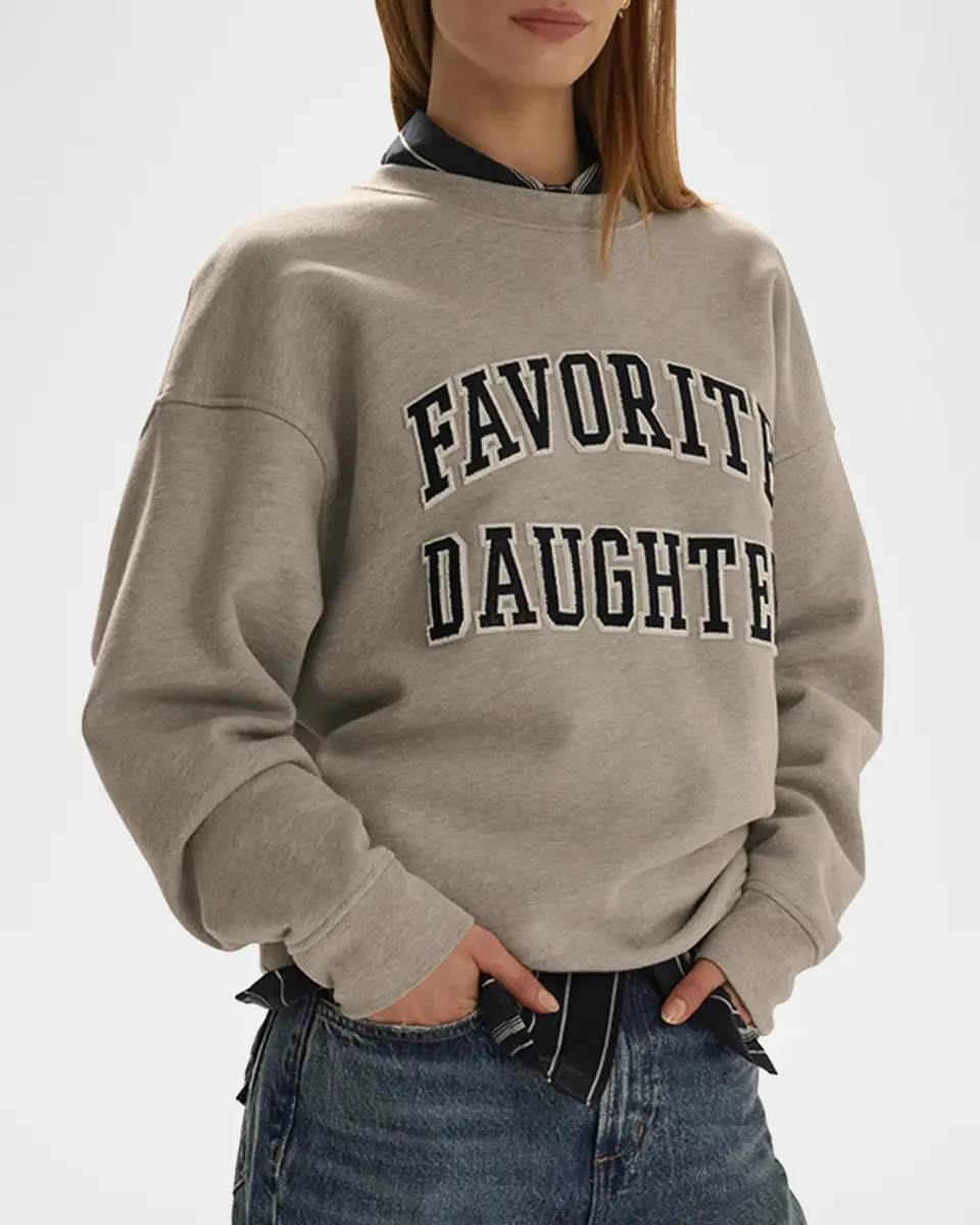 Favorite Daughter The Embroidery Collegiate Sweatshirt | Thumbnail 4