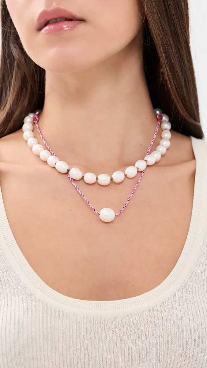 Zoë Chicco Baroque Pearl Paracord Necklace | Thumbnail 3 Zoë Chicco Baroque Pearl Paracord Necklace | Thumbnail 3