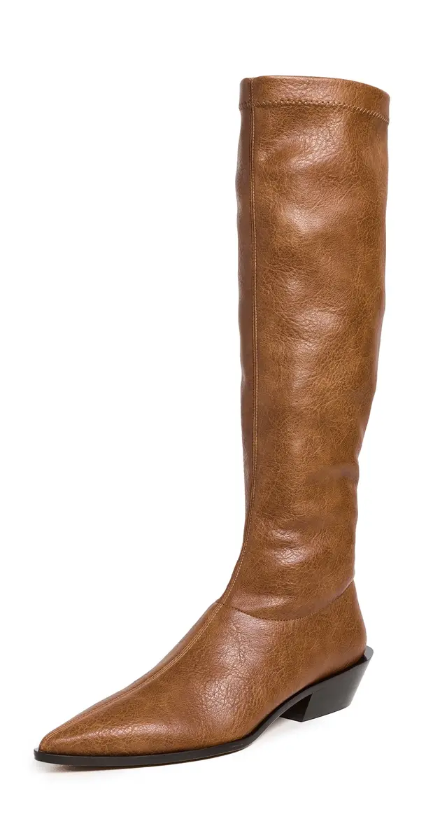 Tibi Bronson Faux Leather Boots Cognac | Image 1 Tibi Bronson Faux Leather Boots Cognac | Image 1
