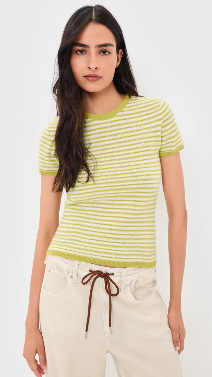 White + Warren Cashmere Striped Tee | Thumbnail 2