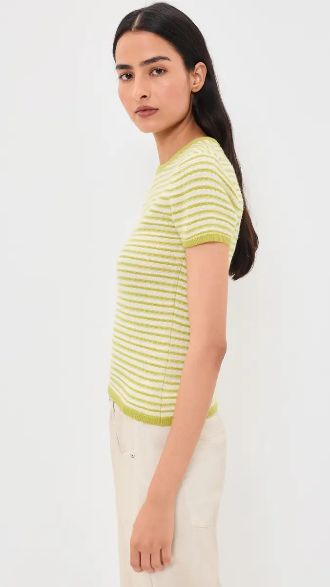 White + Warren Cashmere Striped Tee | Thumbnail 4