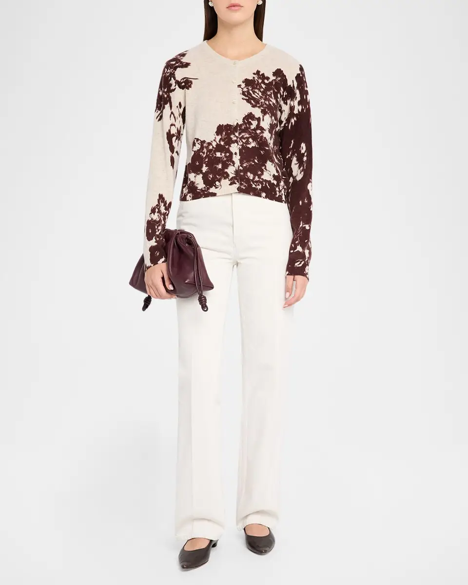 Autumn Cashmere Cashmere Floral-Print Cardigan | Thumbnail 2 Autumn Cashmere Cashmere Floral-Print Cardigan | Thumbnail 2