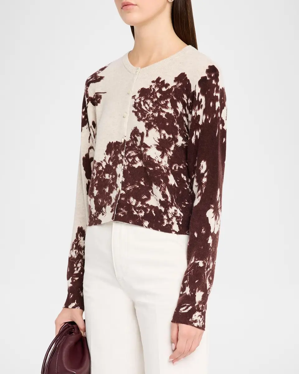 Autumn Cashmere Cashmere Floral-Print Cardigan | Thumbnail 4 Autumn Cashmere Cashmere Floral-Print Cardigan | Thumbnail 4
