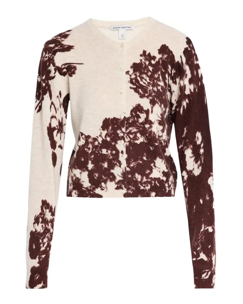 Cashmere Floral-Print Cardigan Cashmere Floral-Print Cardigan