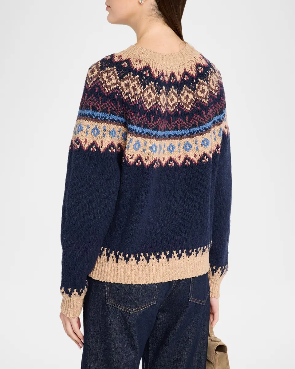 Autumn Cashmere Chunky Fair Isle Crewneck Sweater | Thumbnail 3 Autumn Cashmere Chunky Fair Isle Crewneck Sweater | Thumbnail 3