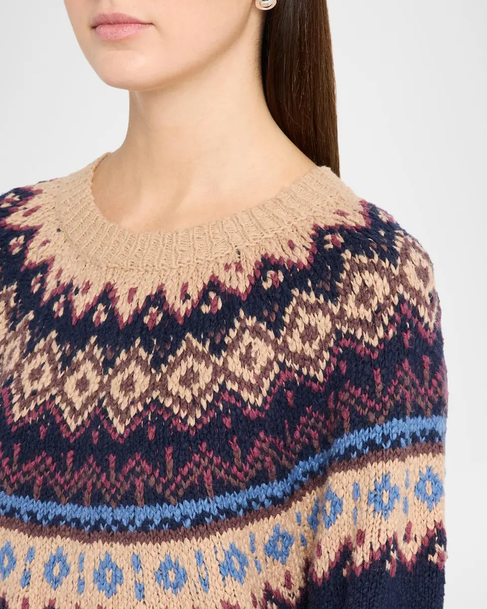 Autumn Cashmere Chunky Fair Isle Crewneck Sweater | Thumbnail 5 Autumn Cashmere Chunky Fair Isle Crewneck Sweater | Thumbnail 5