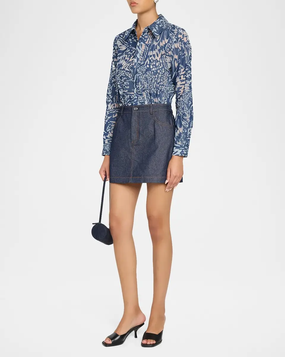 Ramy Brook June Butterfly Burnout & Denim Mini Dress | Thumbnail 4 Ramy Brook June Butterfly Burnout & Denim Mini Dress | Thumbnail 4