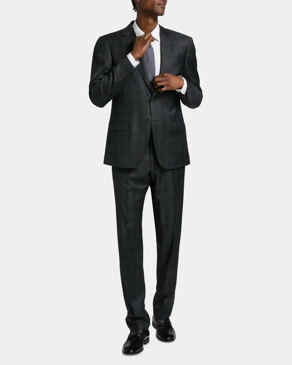 Emporio Armani Men's Wool Super 130s Plaid G Line Suit | Thumbnail 2 Emporio Armani Men's Wool Super 130s Plaid G Line Suit | Thumbnail 2