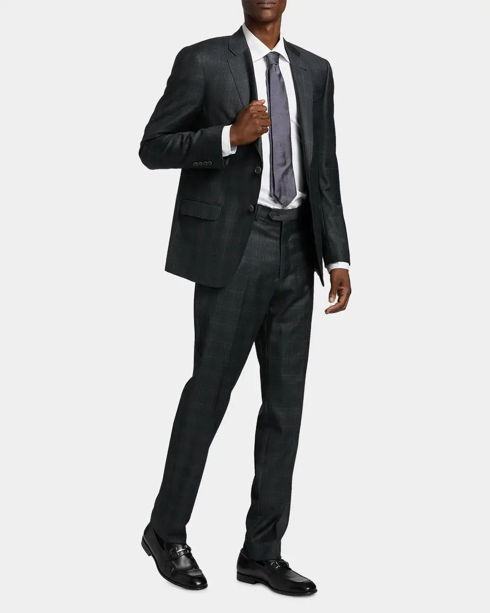 Emporio Armani Men's Wool Super 130s Plaid G Line Suit | Thumbnail 4 Emporio Armani Men's Wool Super 130s Plaid G Line Suit | Thumbnail 4