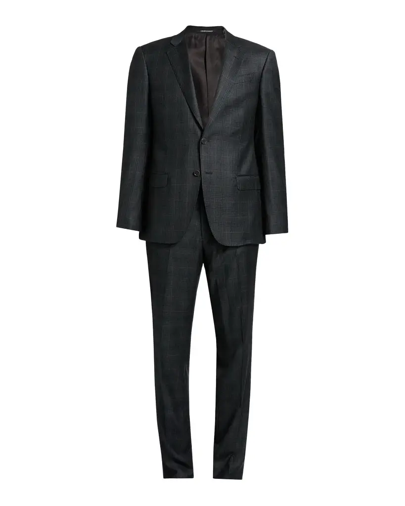Emporio Armani Men's Wool Super 130s Plaid G Line Suit