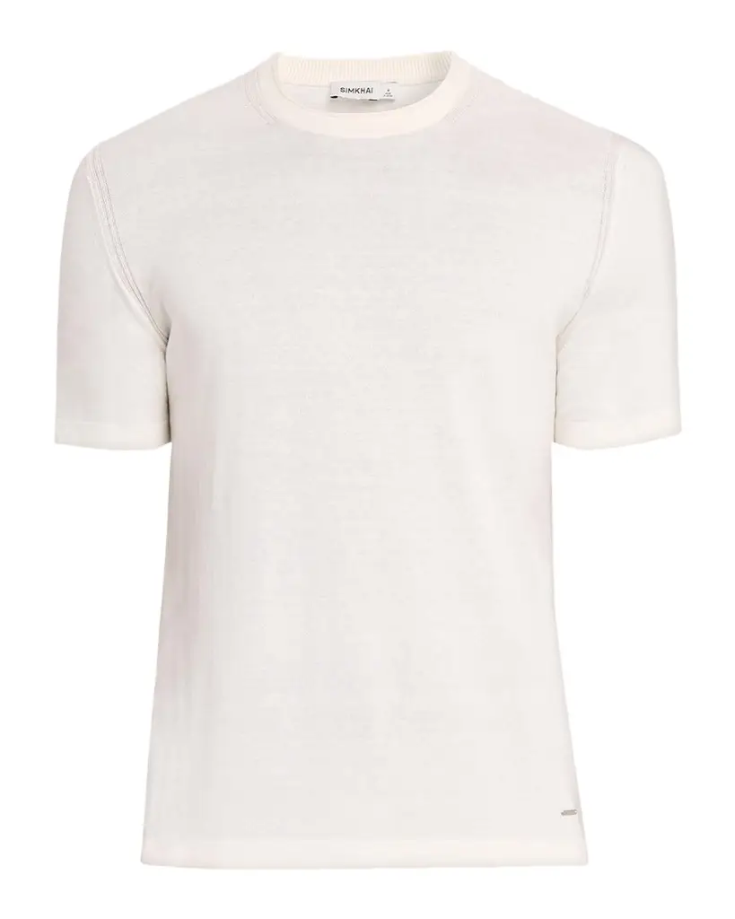 Simkhai Men's Nathan Silk and Cashmere Crewneck T-Shirt | Image 1 Simkhai Men's Nathan Silk and Cashmere Crewneck T-Shirt | Image 1