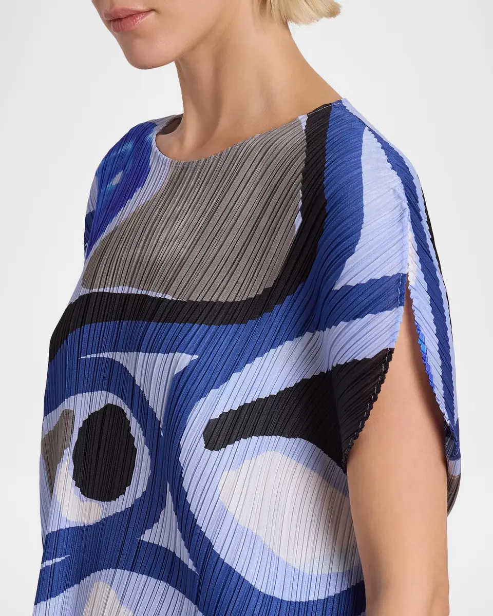 Issey Miyake Roll Printed Plisse Short-Sleeve Top | Thumbnail 5