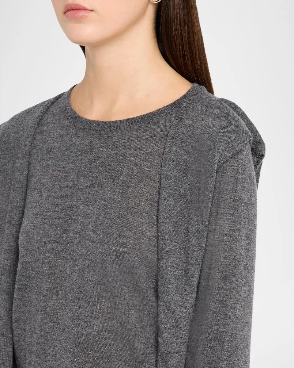 Autumn Cashmere Cashmere Draped Crewneck Sweater | Thumbnail 5 Autumn Cashmere Cashmere Draped Crewneck Sweater | Thumbnail 5