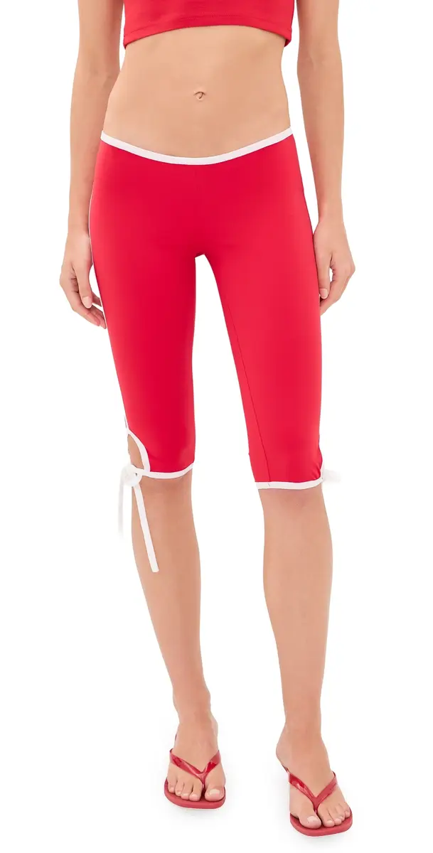 LIONESS unset Capri Leggings Crimson | Image 1 LIONESS unset Capri Leggings Crimson | Image 1