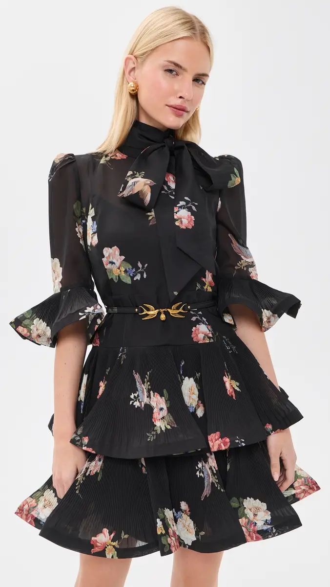 Zimmermann Pleated Sleeved Mini Dress | Thumbnail 2 Zimmermann Pleated Sleeved Mini Dress | Thumbnail 2