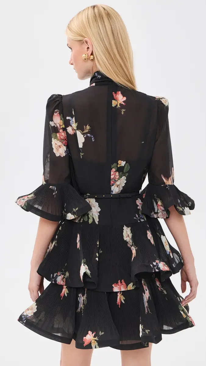 Zimmermann Pleated Sleeved Mini Dress | Thumbnail 3 Zimmermann Pleated Sleeved Mini Dress | Thumbnail 3
