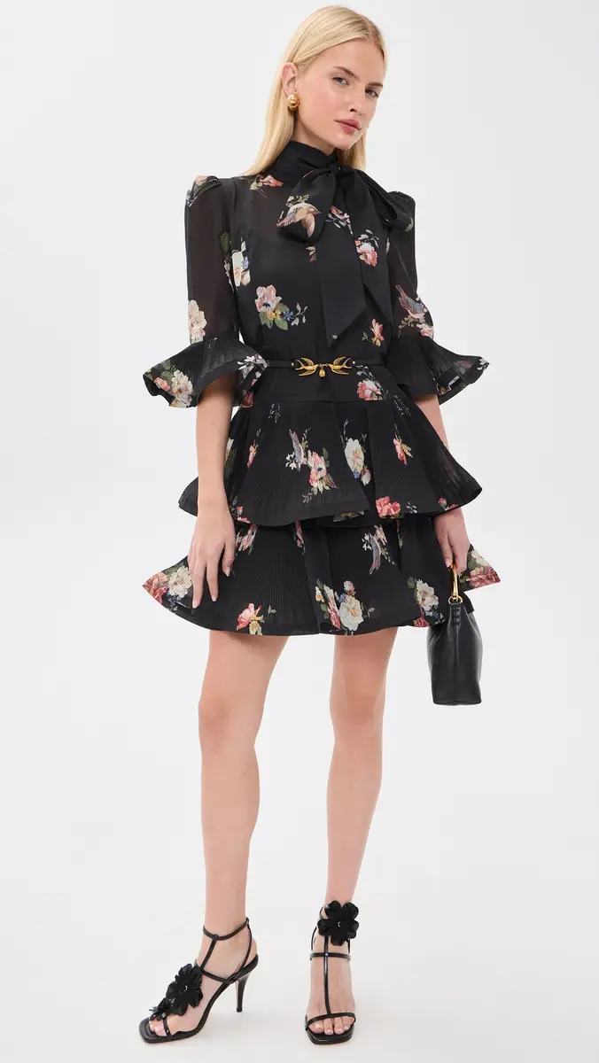 Zimmermann Pleated Sleeved Mini Dress | Thumbnail 5 Zimmermann Pleated Sleeved Mini Dress | Thumbnail 5