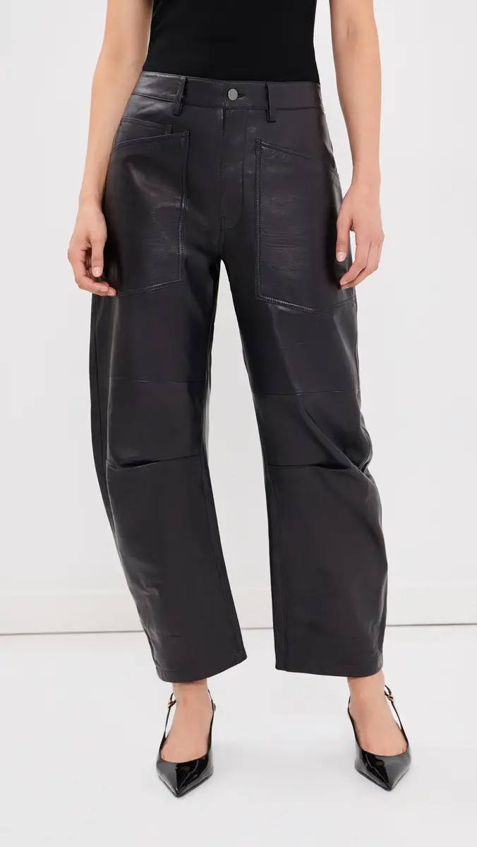 Nili Lotan Shon Leather Barrel Pants | Thumbnail 3 Nili Lotan Shon Leather Barrel Pants | Thumbnail 3