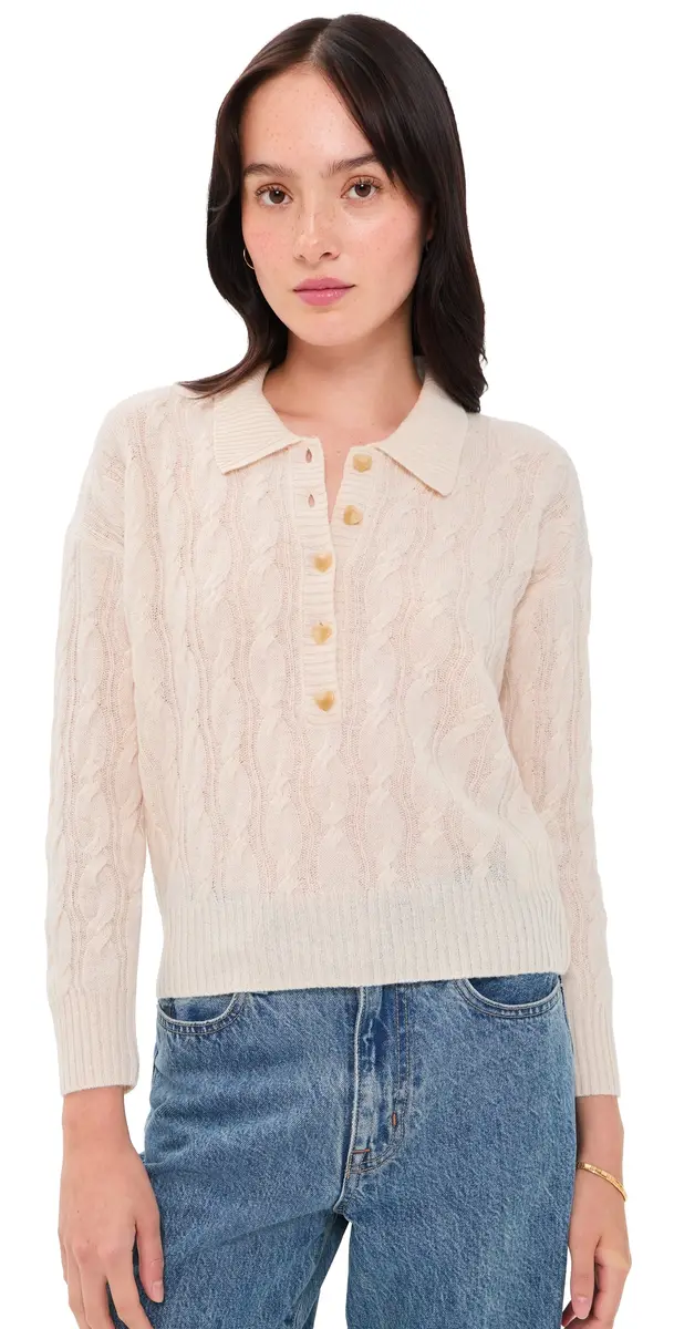 L'Agence Airy Cabled Knit Sweater