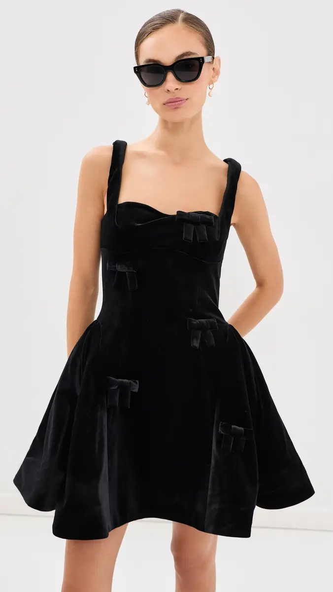LEO LIN Ariel Velvet Bow Mini Dress | Thumbnail 2 LEO LIN Ariel Velvet Bow Mini Dress | Thumbnail 2