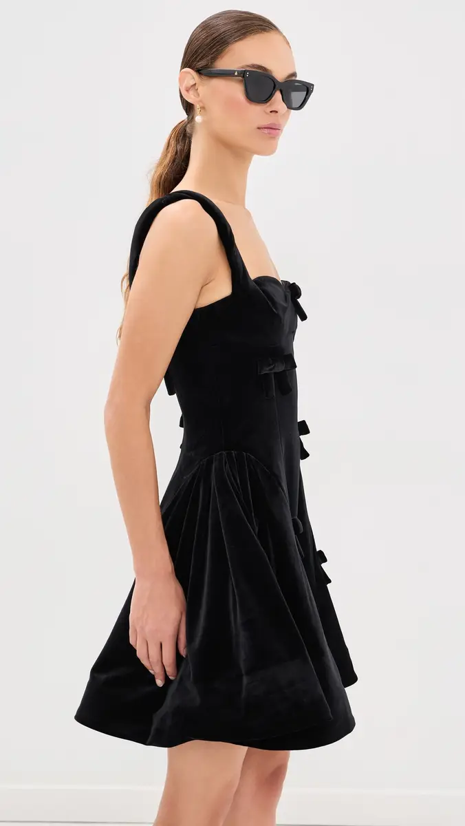 LEO LIN Ariel Velvet Bow Mini Dress | Thumbnail 4 LEO LIN Ariel Velvet Bow Mini Dress | Thumbnail 4