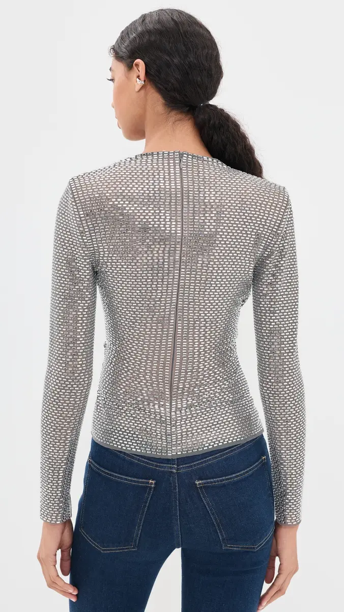 Self-Portrait Rhinestone Mesh Wrap Top | Thumbnail 3 Self-Portrait Rhinestone Mesh Wrap Top | Thumbnail 3