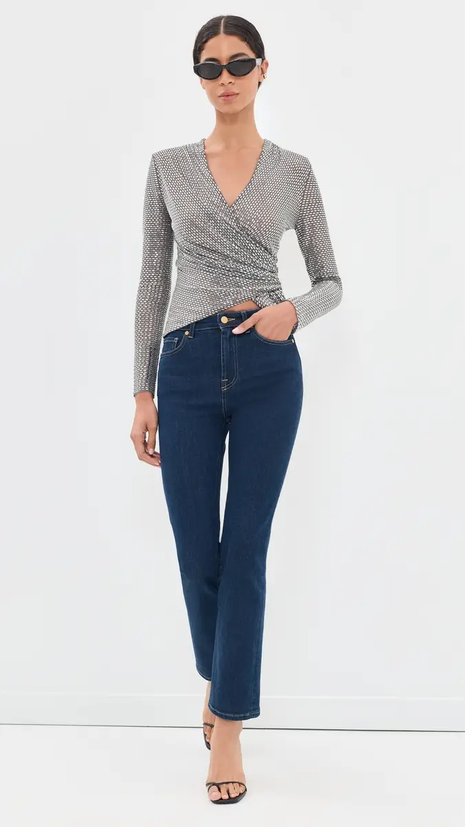 Self-Portrait Rhinestone Mesh Wrap Top | Thumbnail 5 Self-Portrait Rhinestone Mesh Wrap Top | Thumbnail 5