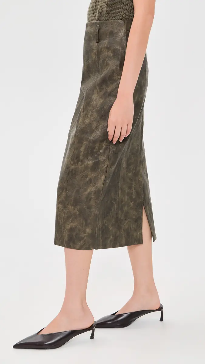 En Saison Faux Leather Margot Midi Skirt | Thumbnail 4 En Saison Faux Leather Margot Midi Skirt | Thumbnail 4