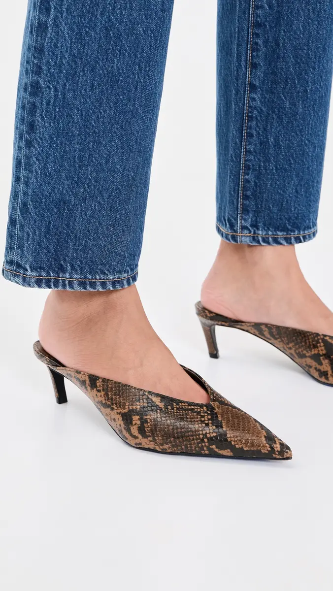 Schutz Loren Mid Mule Kitten Heels | Thumbnail 3 Schutz Loren Mid Mule Kitten Heels | Thumbnail 3