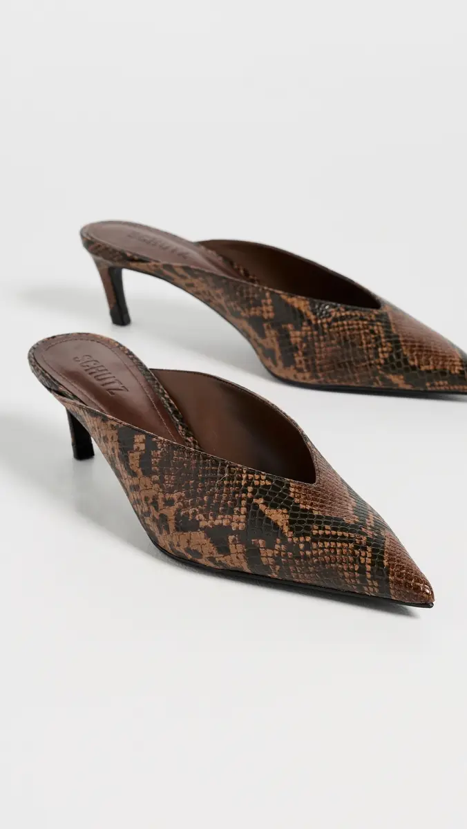 Schutz Loren Mid Mule Kitten Heels | Thumbnail 5 Schutz Loren Mid Mule Kitten Heels | Thumbnail 5