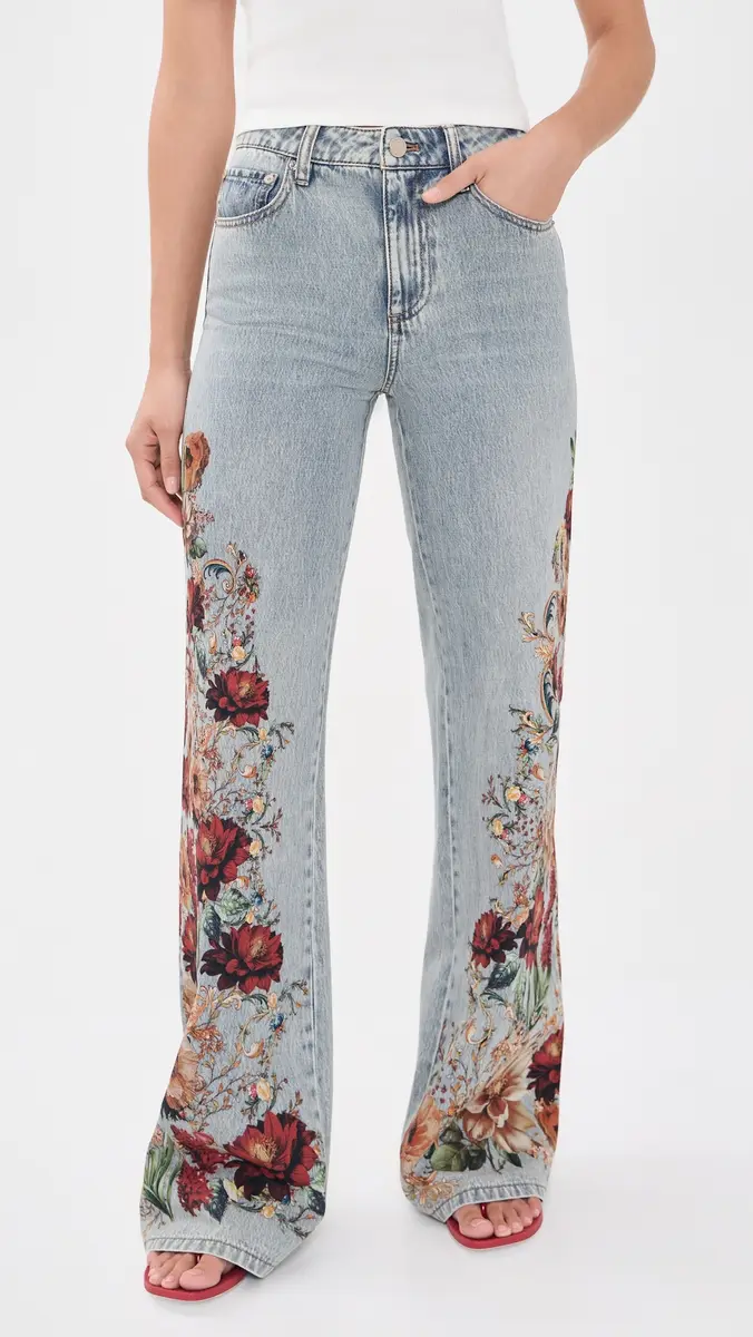 Alice + Olivia Chic Floral Jeans | Thumbnail 2 Alice + Olivia Chic Floral Jeans | Thumbnail 2