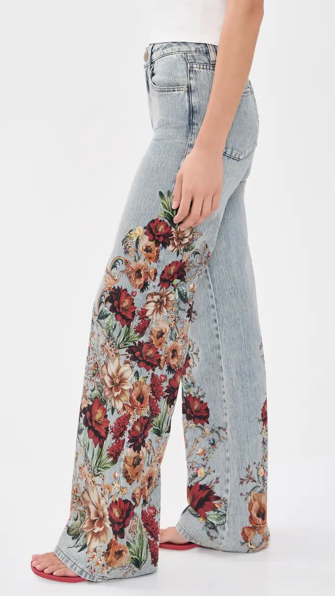 Alice + Olivia Chic Floral Jeans | Thumbnail 4 Alice + Olivia Chic Floral Jeans | Thumbnail 4