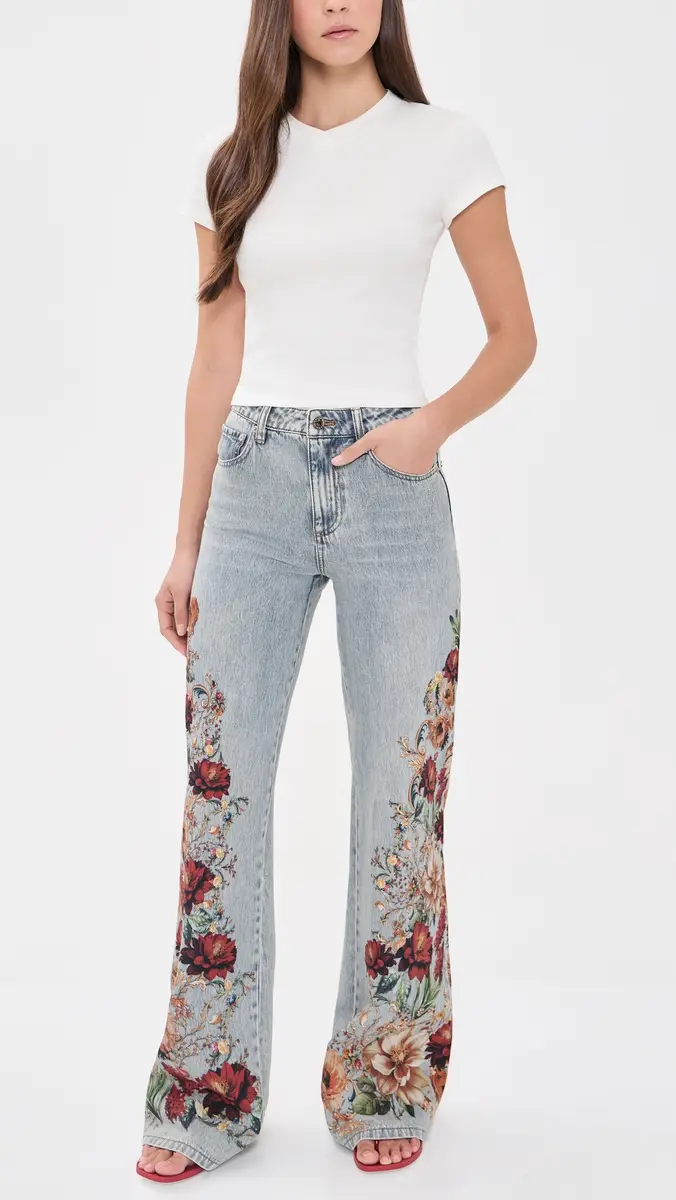 Alice + Olivia Chic Floral Jeans | Thumbnail 5 Alice + Olivia Chic Floral Jeans | Thumbnail 5