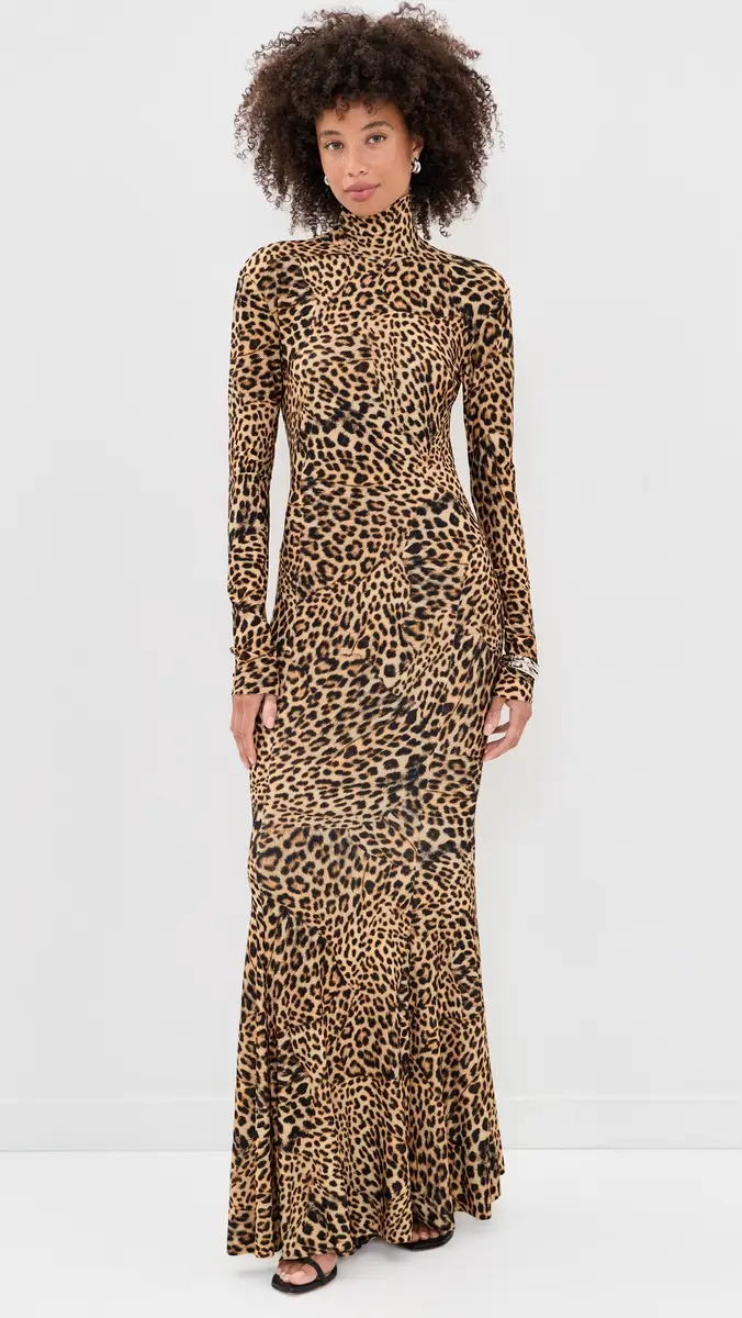Norma Kamali Long Sleeve Turtle Fishtail Gown | Thumbnail 3