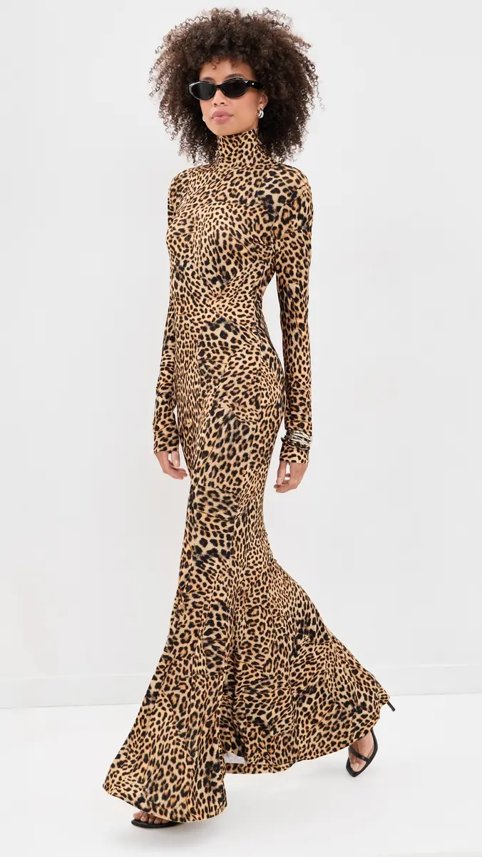 Norma Kamali Long Sleeve Turtle Fishtail Gown | Thumbnail 6