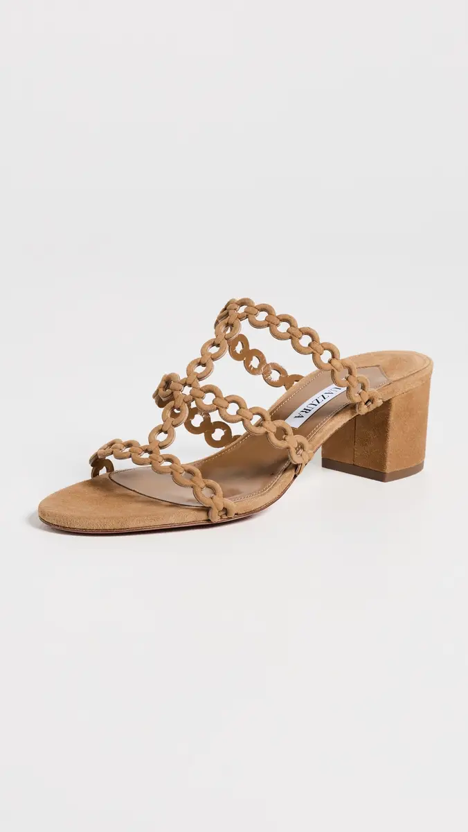Aquazzura Infinity Chain Suede Mules 50mm | Thumbnail 2 Aquazzura Infinity Chain Suede Mules 50mm | Thumbnail 2