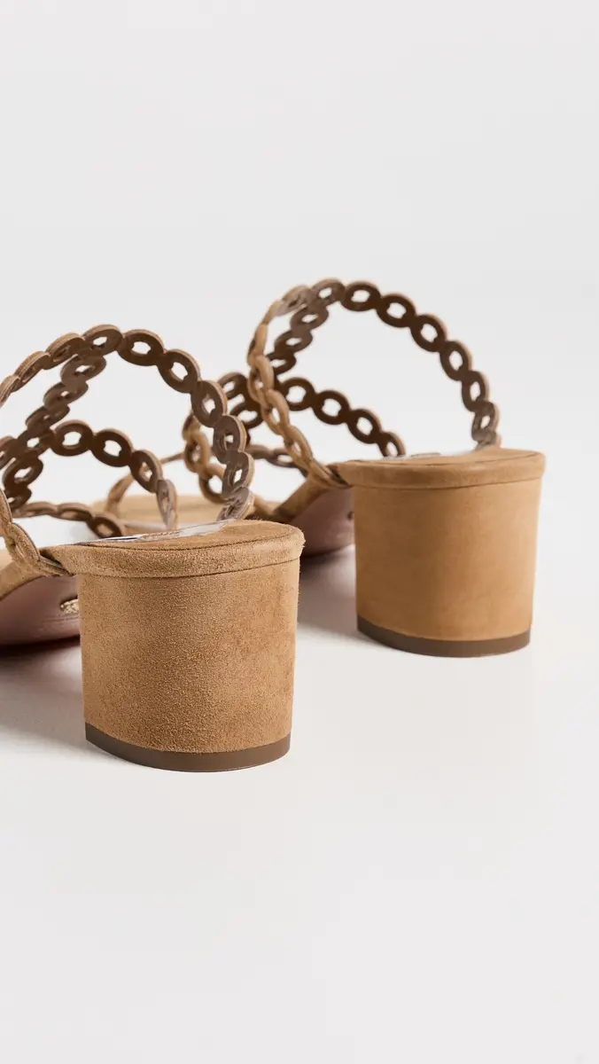 Aquazzura Infinity Chain Suede Mules 50mm | Thumbnail 4 Aquazzura Infinity Chain Suede Mules 50mm | Thumbnail 4