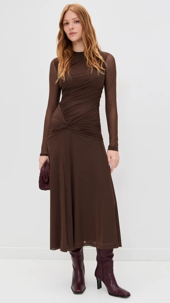 Wayf Selene Ruched Long Sleeve Dress | Thumbnail 2 Wayf Selene Ruched Long Sleeve Dress | Thumbnail 2