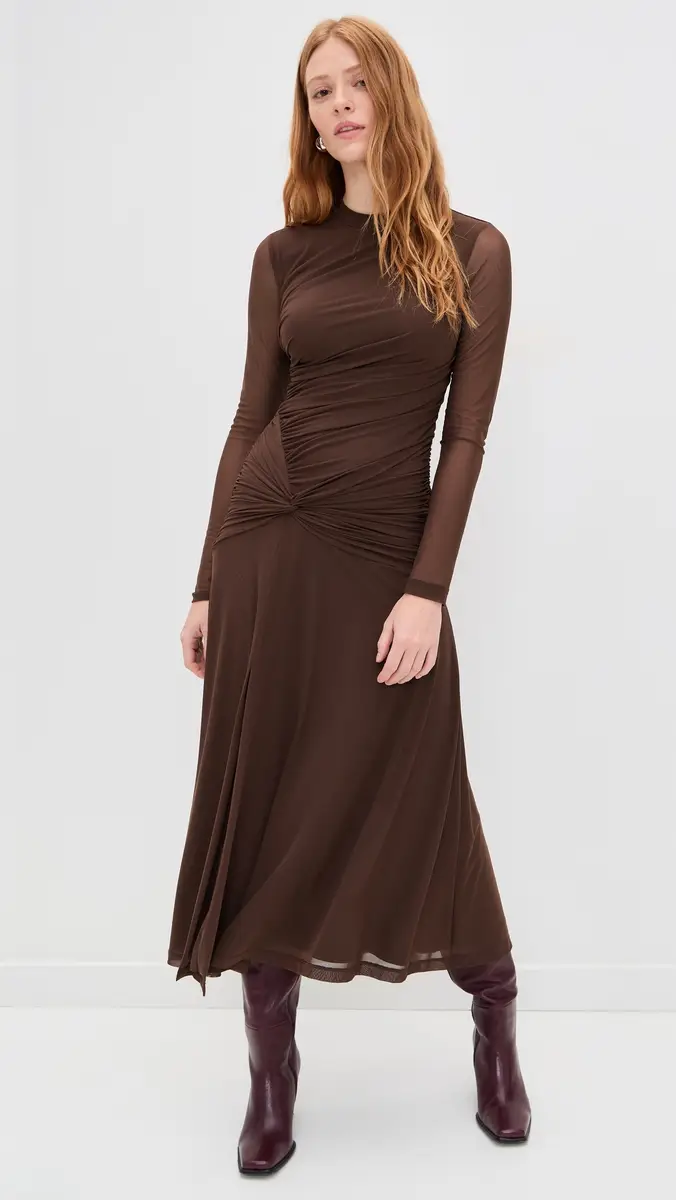 Wayf Selene Ruched Long Sleeve Dress | Thumbnail 5 Wayf Selene Ruched Long Sleeve Dress | Thumbnail 5