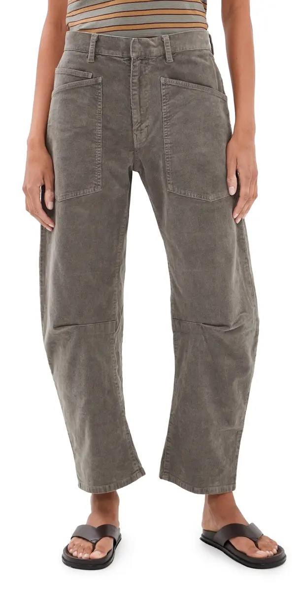 Nili Lotan Shon Barrel Pants Sage Grey | Image 1 Nili Lotan Shon Barrel Pants Sage Grey | Image 1